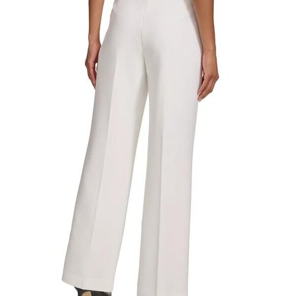 Karl Lagerfeld White Mid‑Rise Wide‑Leg Pull‑On Pants NWT Sz 4 - Picture 6 of 6